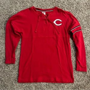 VS PINK sequin Cincinnati Reds lace up pullover